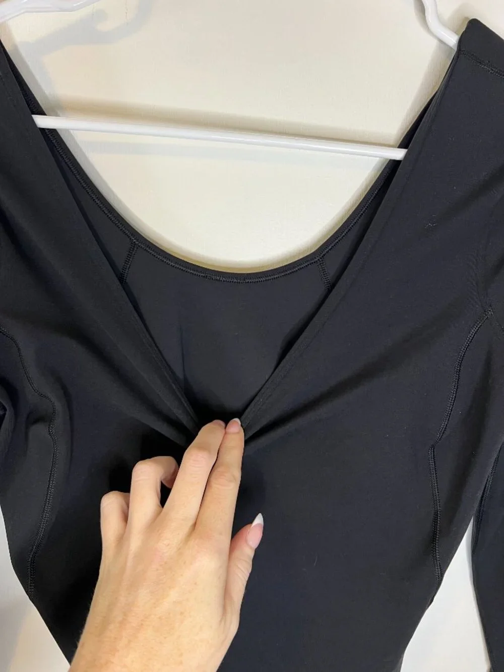 Lululemon Align Long Sleeve Crop Top Black Scoop Neck Yoga Size 6